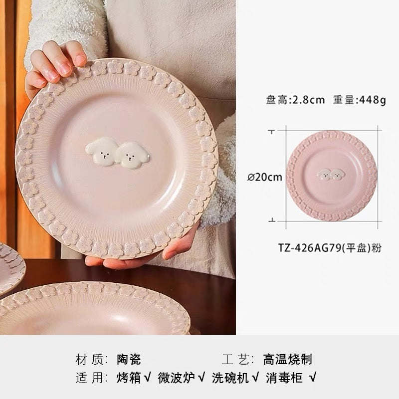 粉色可爱狗狗系列餐具