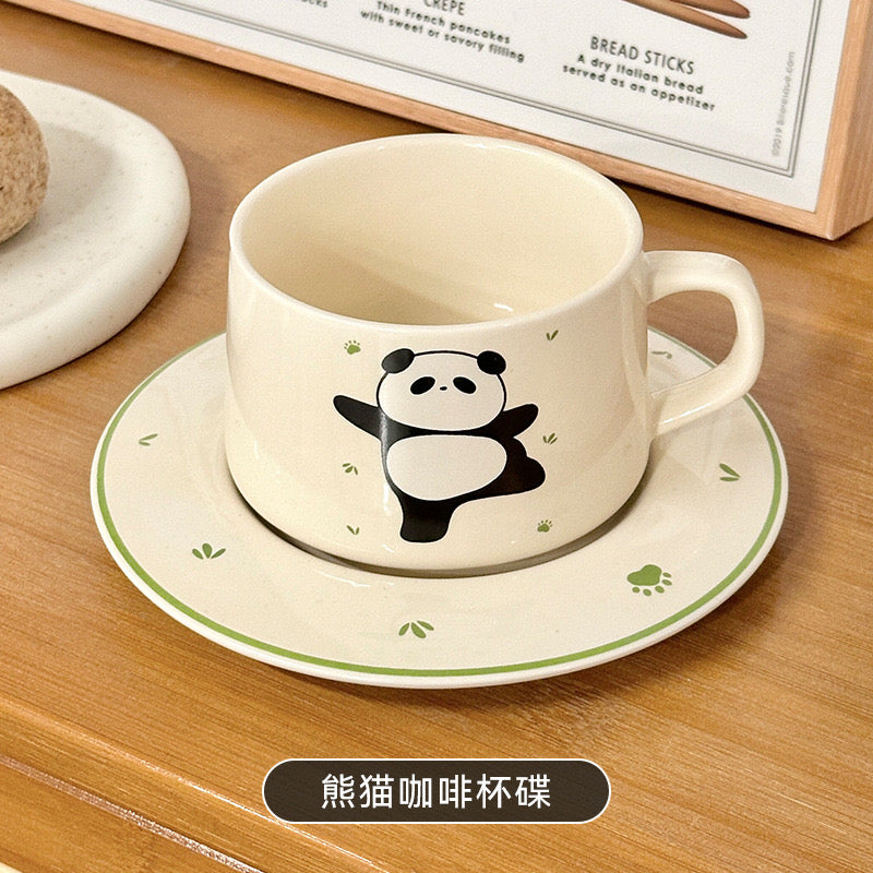 胖胖熊猫咖啡杯碟