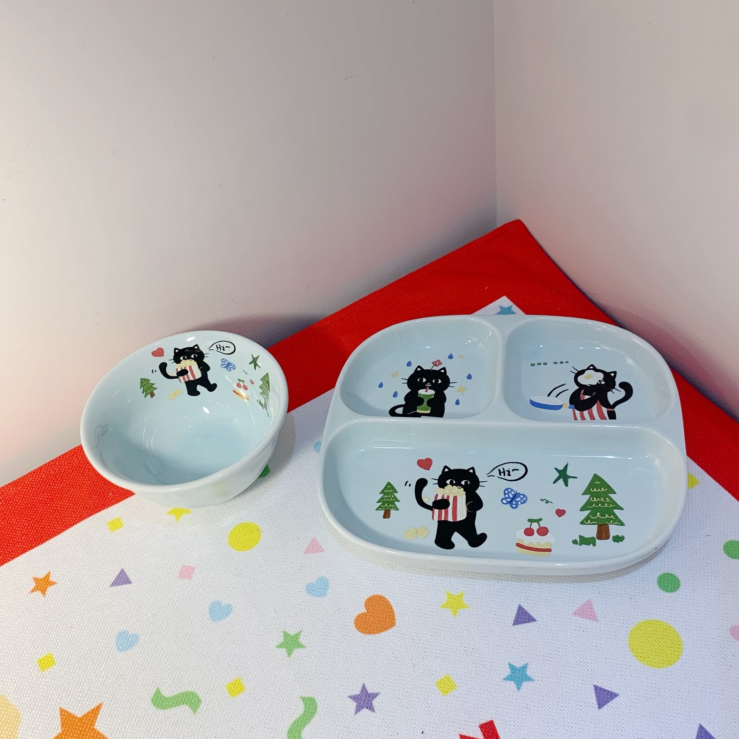 小猫分隔盘&小猫小碗