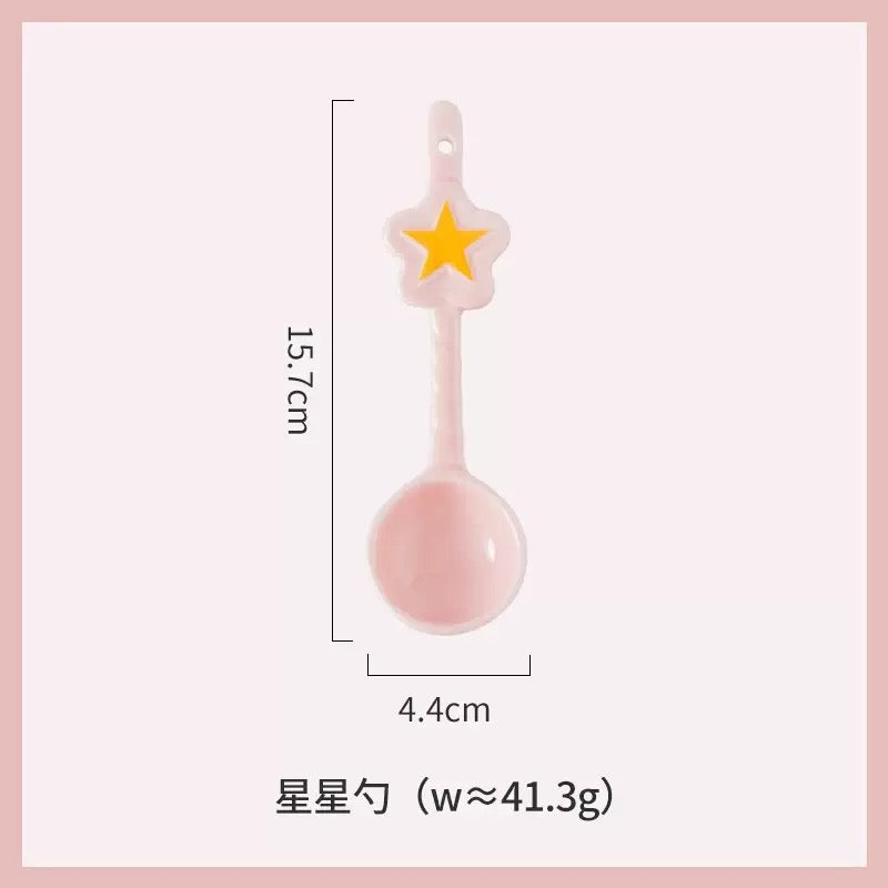 粉色美少女星星勺