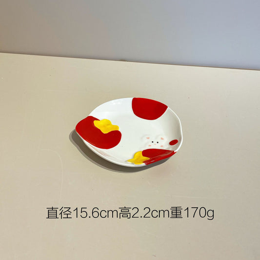 两色可选陶瓷骨碟