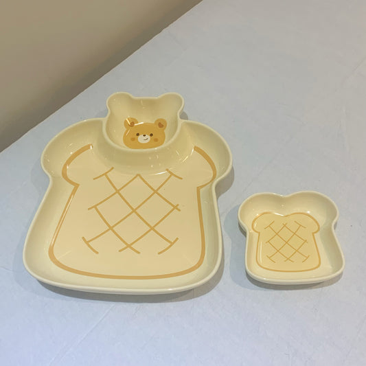 Toast plate and dipping plate